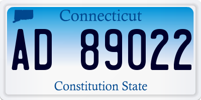 CT license plate AD89022