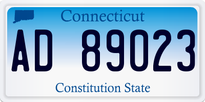 CT license plate AD89023