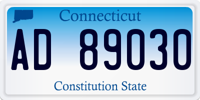CT license plate AD89030