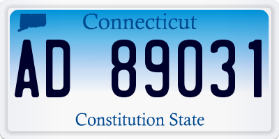 CT license plate AD89031