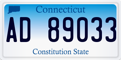 CT license plate AD89033