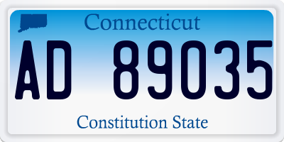 CT license plate AD89035
