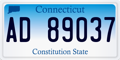 CT license plate AD89037