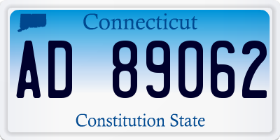 CT license plate AD89062