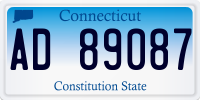 CT license plate AD89087