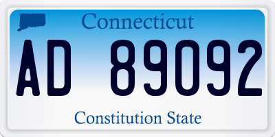 CT license plate AD89092