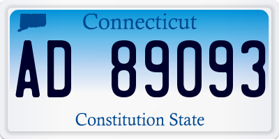 CT license plate AD89093