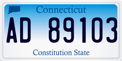 CT license plate AD89103