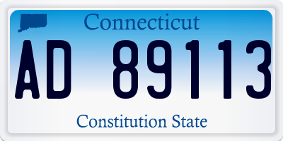 CT license plate AD89113