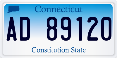 CT license plate AD89120