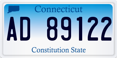 CT license plate AD89122