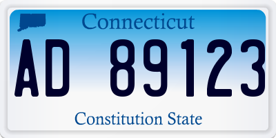 CT license plate AD89123
