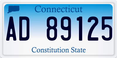 CT license plate AD89125
