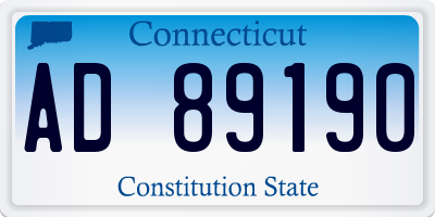 CT license plate AD89190