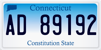 CT license plate AD89192