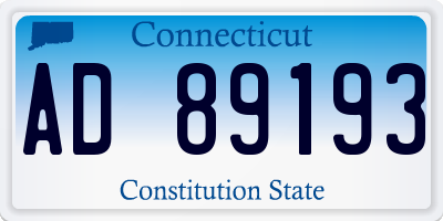 CT license plate AD89193