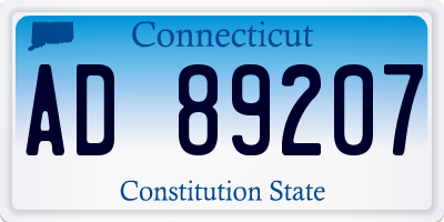 CT license plate AD89207