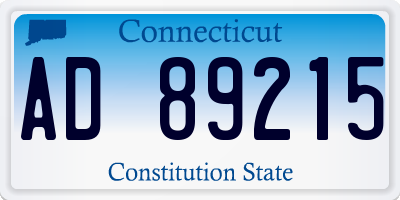CT license plate AD89215