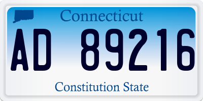 CT license plate AD89216