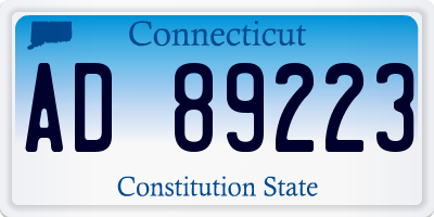 CT license plate AD89223