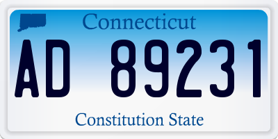CT license plate AD89231