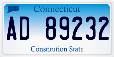 CT license plate AD89232