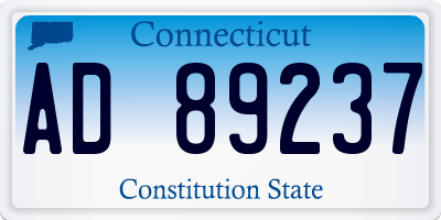 CT license plate AD89237