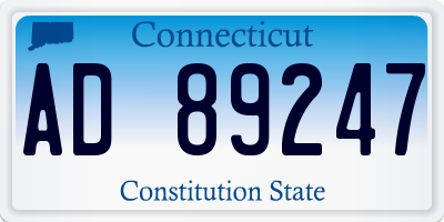CT license plate AD89247