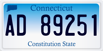 CT license plate AD89251