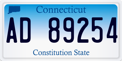 CT license plate AD89254