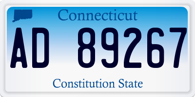 CT license plate AD89267