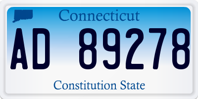 CT license plate AD89278