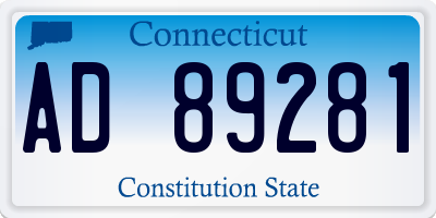 CT license plate AD89281