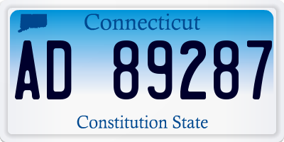 CT license plate AD89287