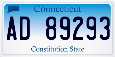 CT license plate AD89293