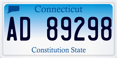 CT license plate AD89298
