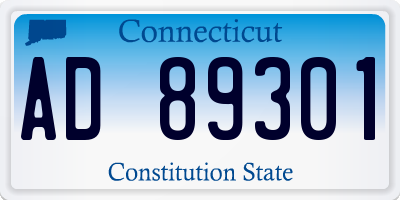 CT license plate AD89301
