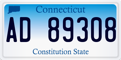 CT license plate AD89308