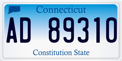 CT license plate AD89310