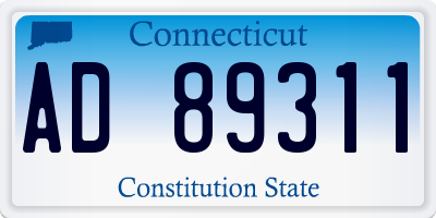 CT license plate AD89311