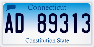 CT license plate AD89313