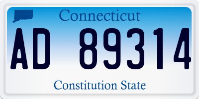CT license plate AD89314