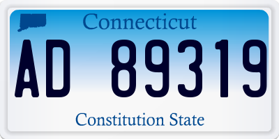 CT license plate AD89319