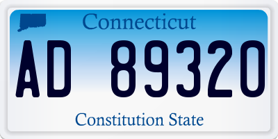 CT license plate AD89320
