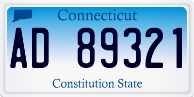 CT license plate AD89321