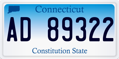CT license plate AD89322