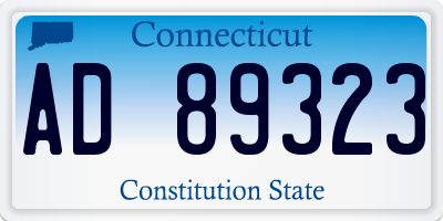 CT license plate AD89323