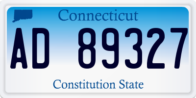 CT license plate AD89327