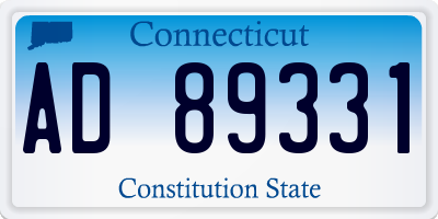 CT license plate AD89331
