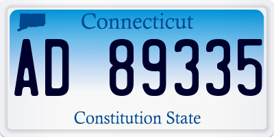 CT license plate AD89335